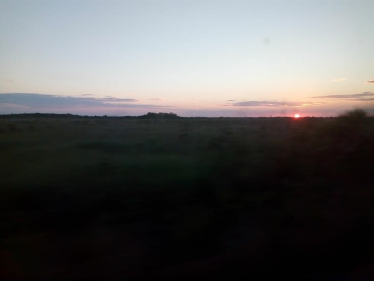 Coucher de soleil route pour Mahahual