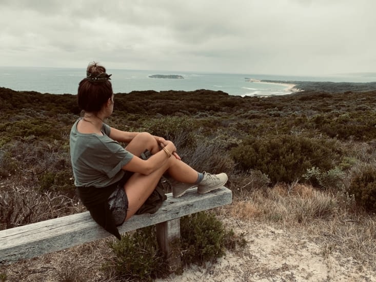 Petite pause à mi parcours pour admirer la vue !