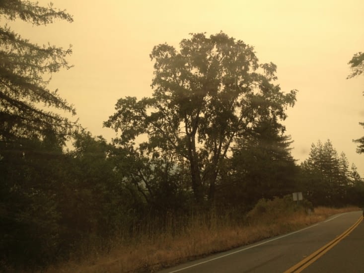 L'atmosphère à Big Sur (cf feux de forêts)