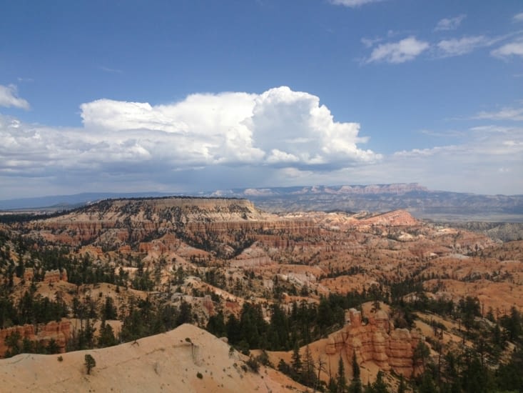Première vue sur Bryce canyon