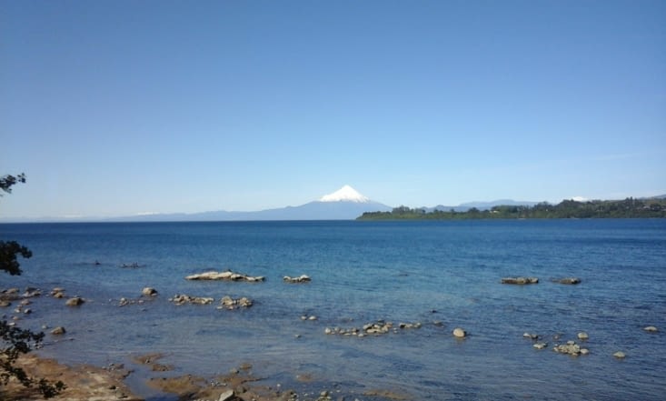 Dernière vue sur le volcan Osorno avant de prendre la route des fjords