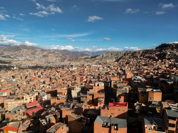 Vue de la Paz depuis le téléphérique