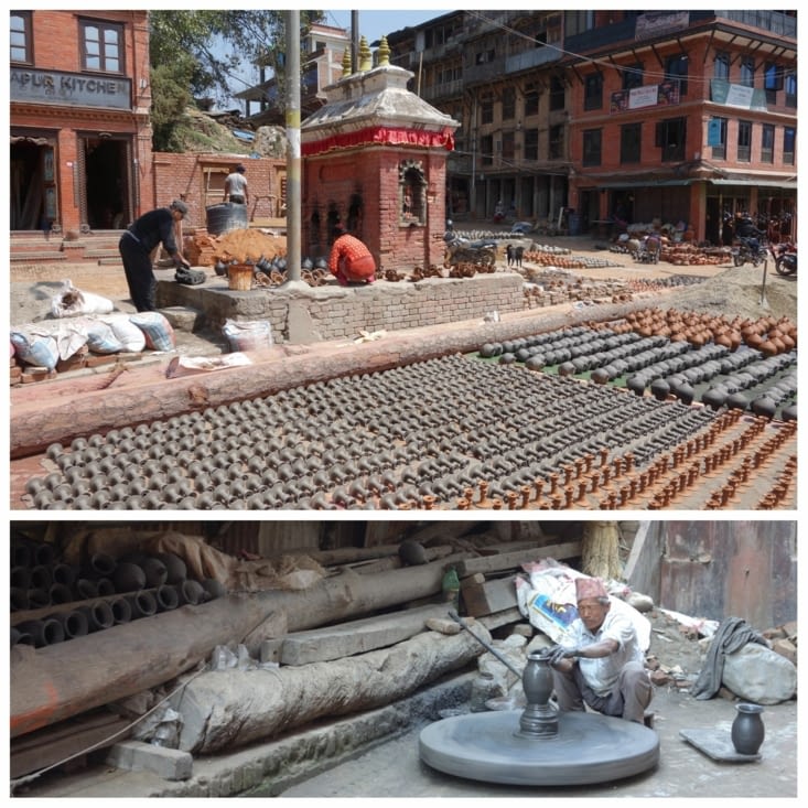 La place des potiers (Potters' Square)  à Bhaktapur