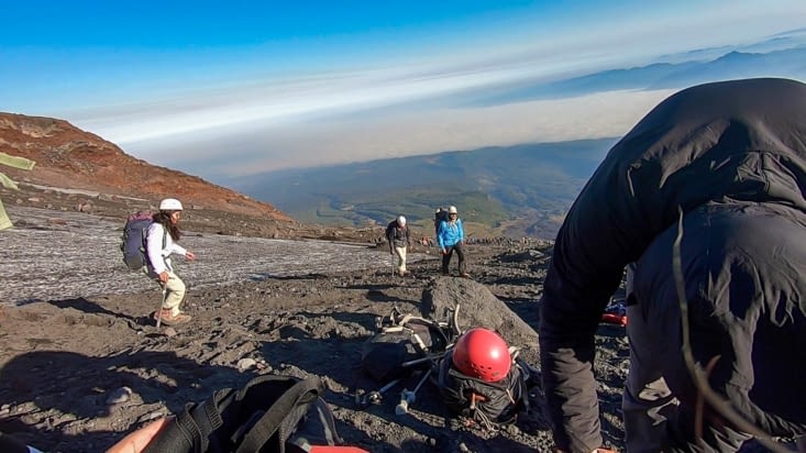 Volcan Villarrica - La fin du premier tiers, on commence à ressentir la hauteur