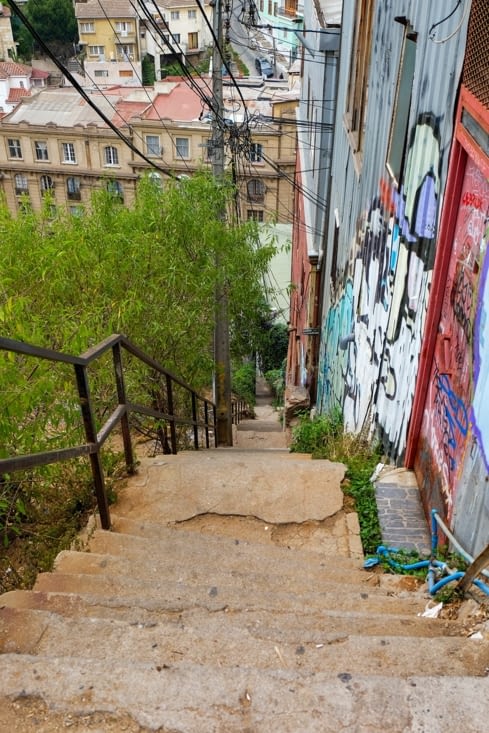 Valparaíso - les célèbres escaliers de compèt'