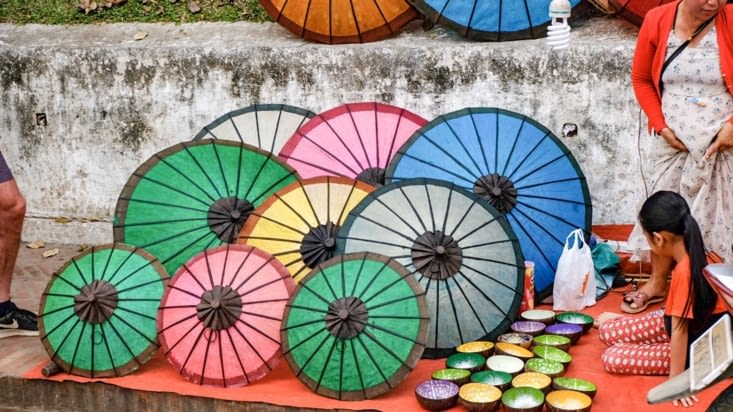 Les ombrelles typiques de Luang Prabang