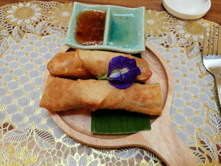 Les rouleaux de printemps frits .