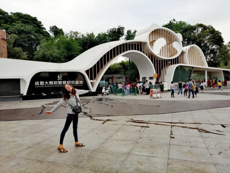 L'arrivée au sanctuaire des pandas.