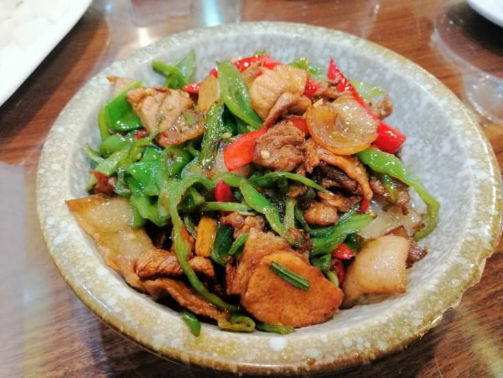 Porc au poivron au He Tian Yuan.