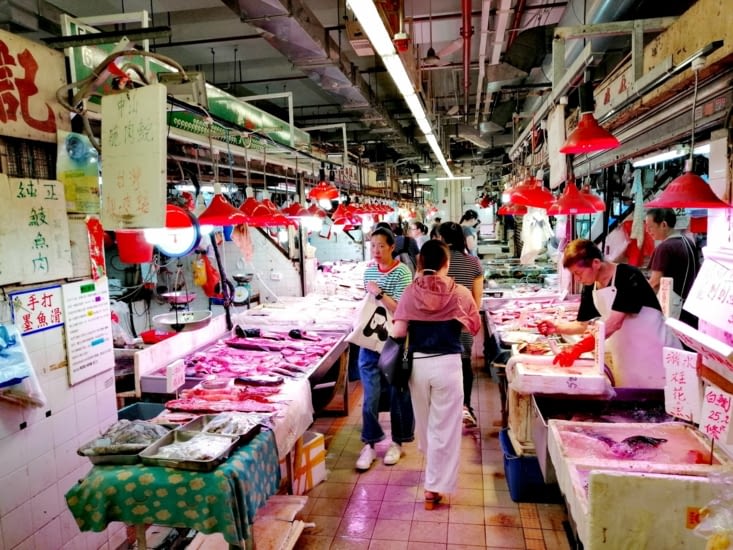 Le marché de Mongkok.