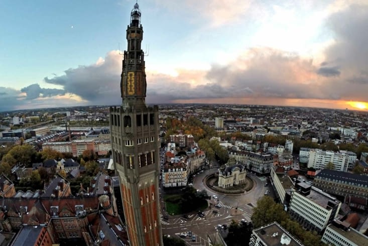 Magnifique vue depuis le Beffroi de l'hôtel de ville de Lille
