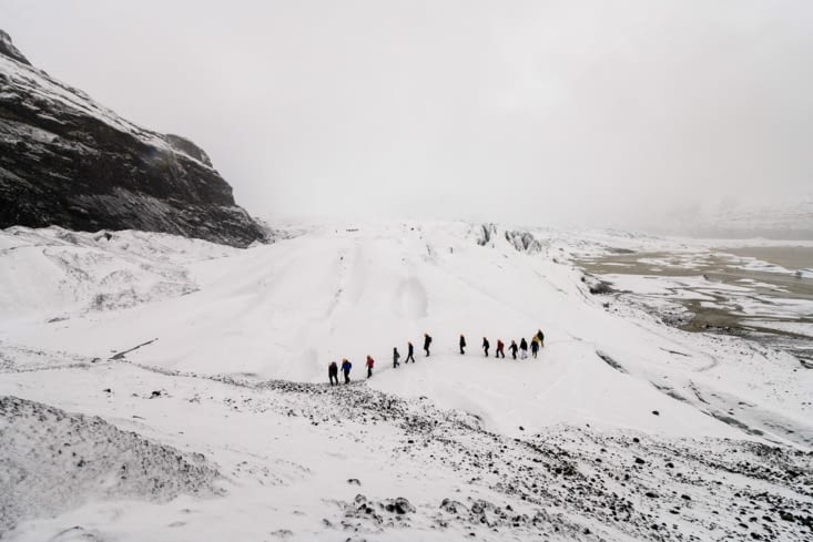 Sur le glacier Skaftafellsjökull
