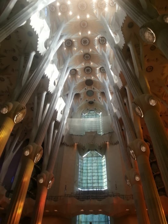 Les piliers sont conçus comme des troncs d'arbre.