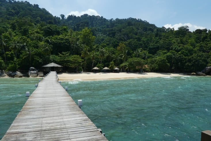 Vue de l'hotel depuis le ponton, là où nous pouvons dinner le soir