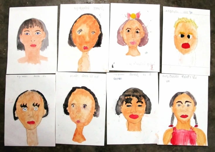 thème du jour : le portrait (en haut à gauche c'est le modèle)