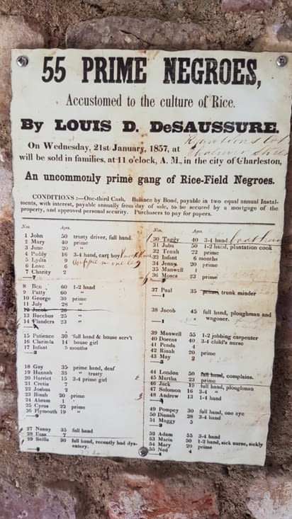 Annonce de ventes d'esclaves