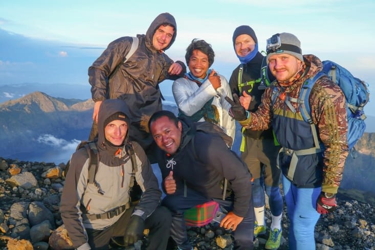 Une partie du groupe au sommet