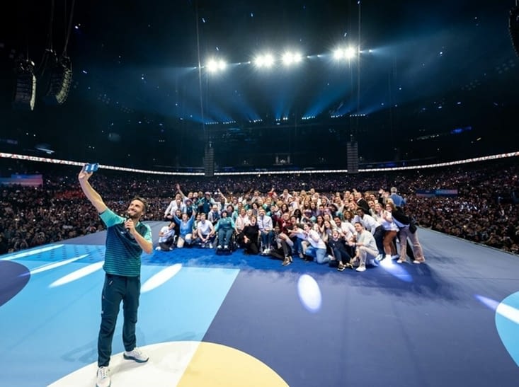 Et voici la photo vue de la scène avec Tony Estanguet bien sûr, prise par 'PARIS 2024'
