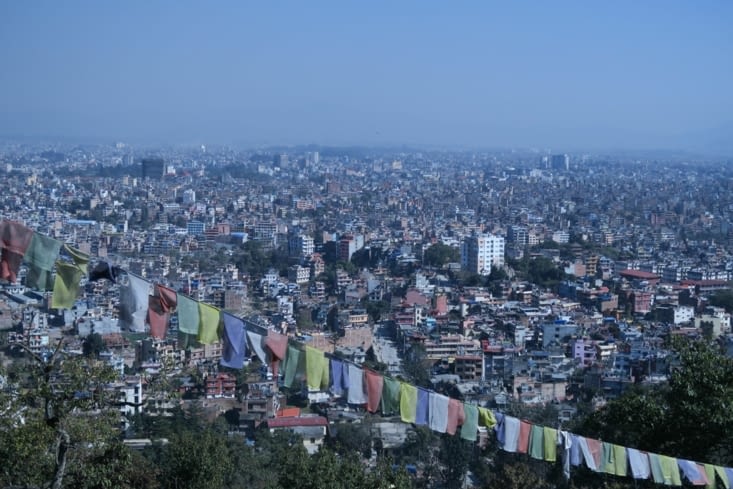 Vue sur Katmandou depuis l'un des temples qui surplombent la ville