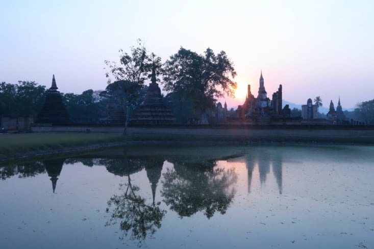 Coucher de Soleil sur le Sukhothai Historical Park