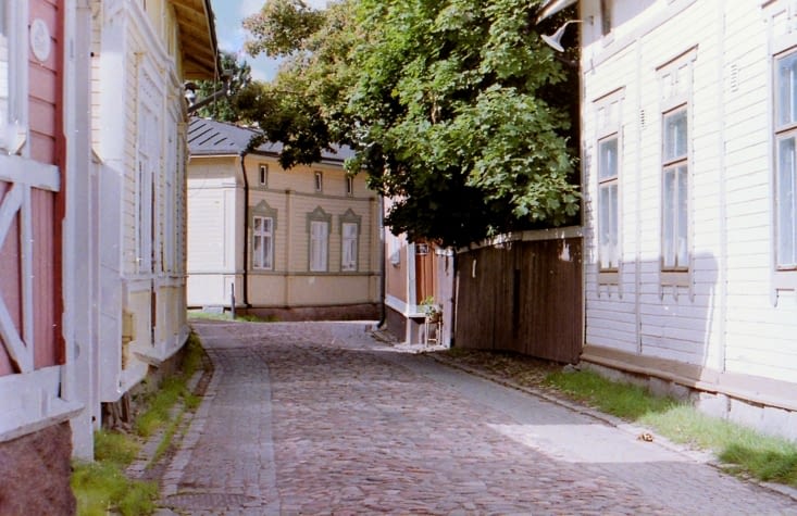 A Kokkola, le quartier de maisons de bois historique