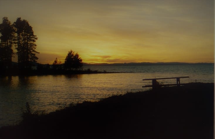 Magnifique coucher de soleil sur le lac Siljan
