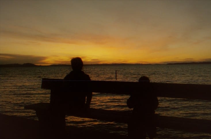 Magnifique coucher de soleil sur le lac Siljan