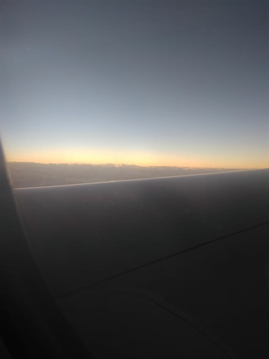 Lever de soleil dans l'avion