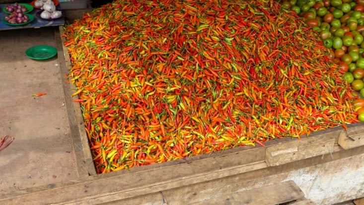 Piments sur le marché de Manado