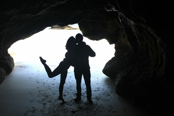 Contre-jour à Cathedral Cove