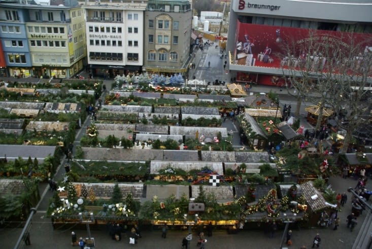 Le marché de Noël vu depuis le Rathaus...