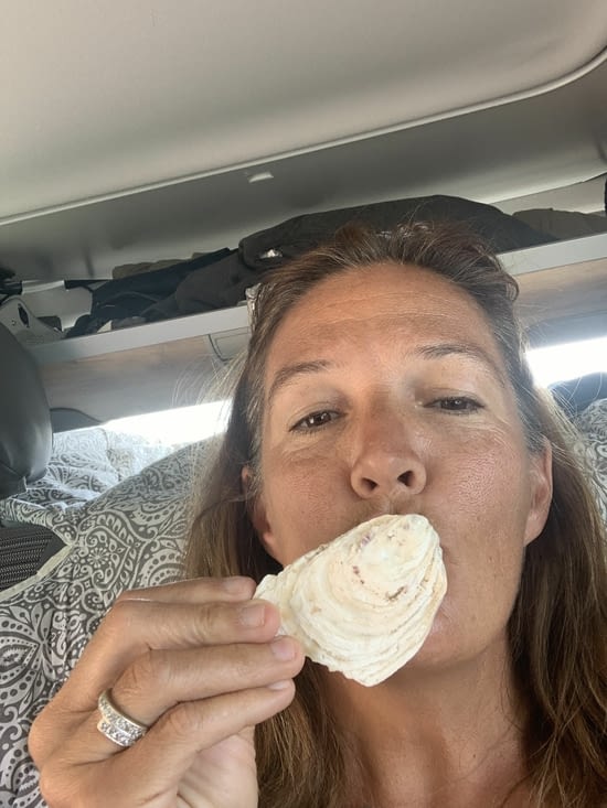 Et un grand merci à leur Juliette qui nous a offert des beaux coquillages pour le van 😍