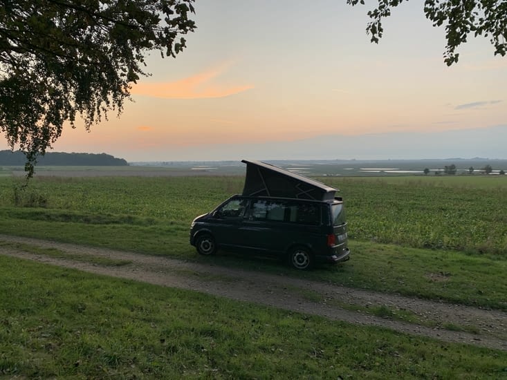 Retour au Van pour admirer le coucher du soleil 🌞