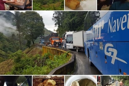 J.220 (05.08) : éboulement sur la route de Cali.