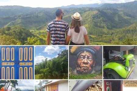 J.222 (07.08) : village coloré, « palicrêpes » et parilla sur capot de bagnole.