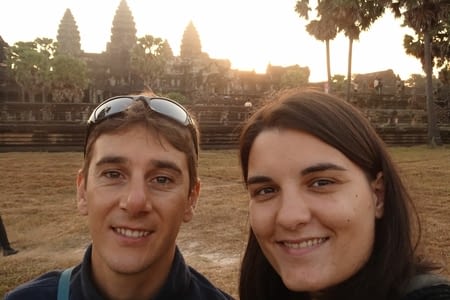 Levé de soleil aux temples d'Angkor