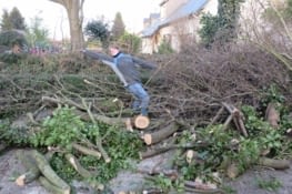 On a joué aux bucherons quelques jours chez les parents Poullet à Yerville