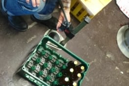 Putting the beer into bottles