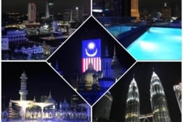 Kuala Lumpur by night et notre roof top swiming pool ;-)