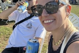 Notre premiere biere bien meritée !
