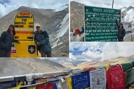 Khardung La, à 5359m d'attitude, l'air est frais mais pas trop chargé en oxygène