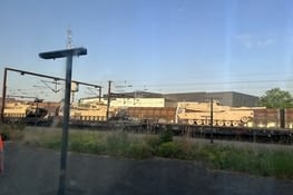 Train transportant des chars à la frontière danoise