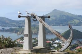 Sur les hauteurs de port Chalmers (port de Dunedin)
