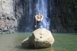 Zen attitude in the waterfalls