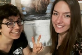 Your French Girls in front of a grizzly calendar :)