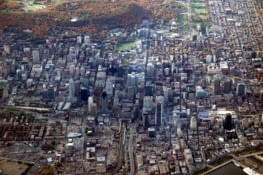 La ville de Montréal vue du ciel