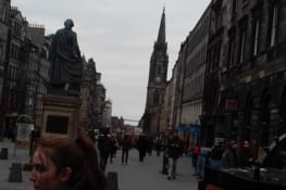 In the main street of Edinburgh