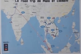Carte de l'itinéraire prévu