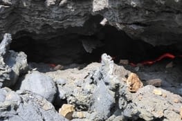 Le feu sous la lave solidifiée