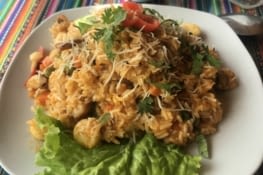 Plat: du Riz et ses fruits de mer